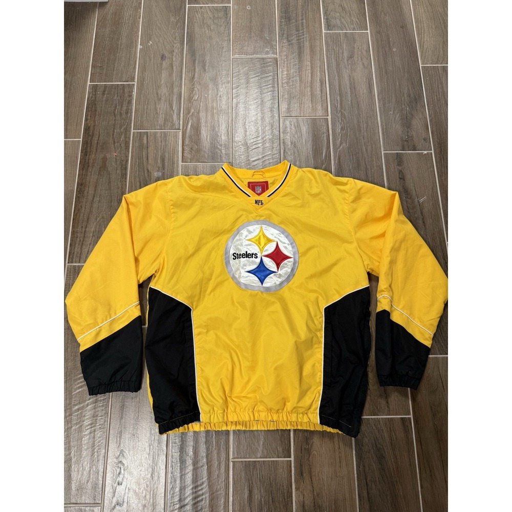 NFL Pittsburgh Steelers Pullover Jacket Yellow/Black Size L